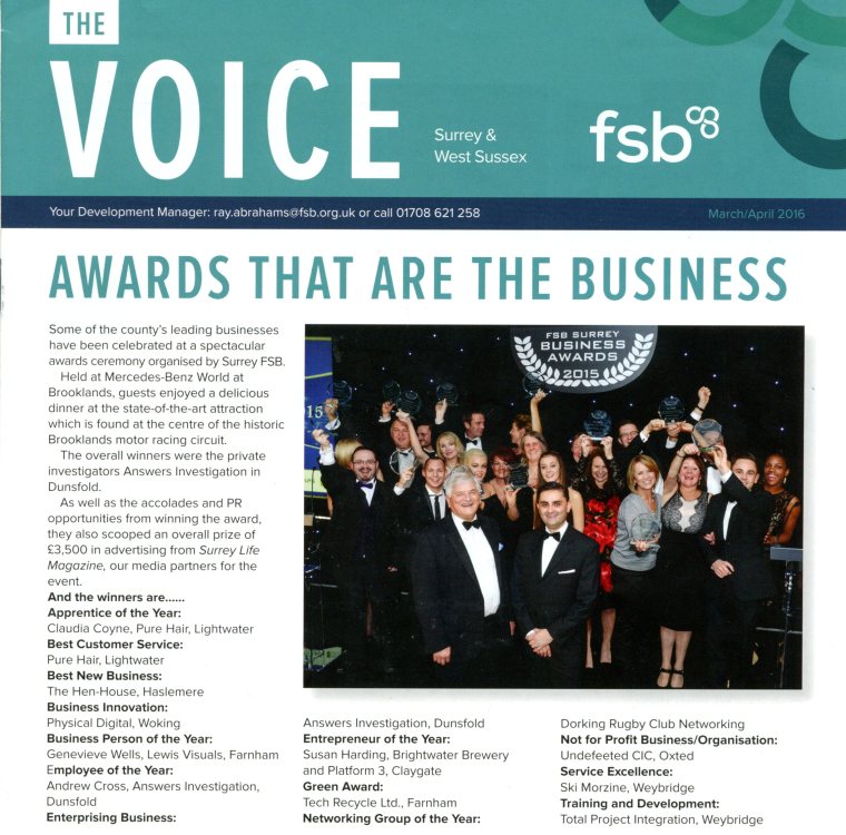 FSB Business Awards Finalist apprentice of the year